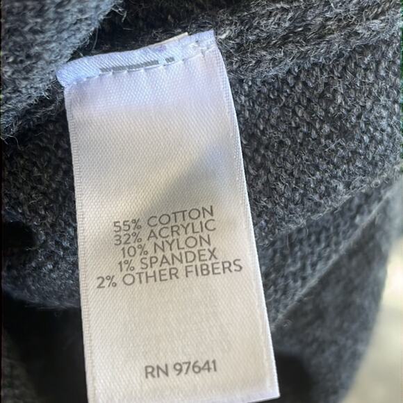 J.Jill Fair Isle Gray Nordic Jacquard Knit Long Sleeve Midi Sweater Dress - Picture 7 of 7